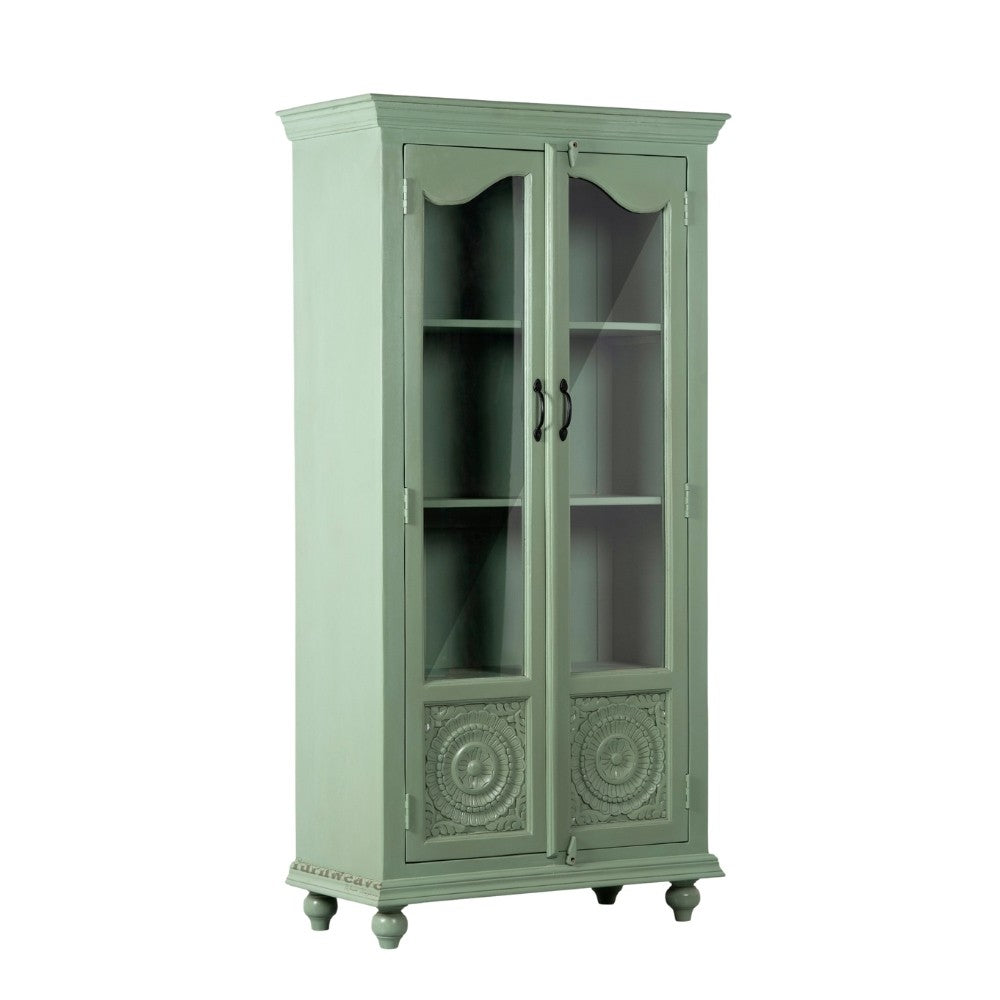 Remea Wooden Carved  Display Rack (Green Ela)