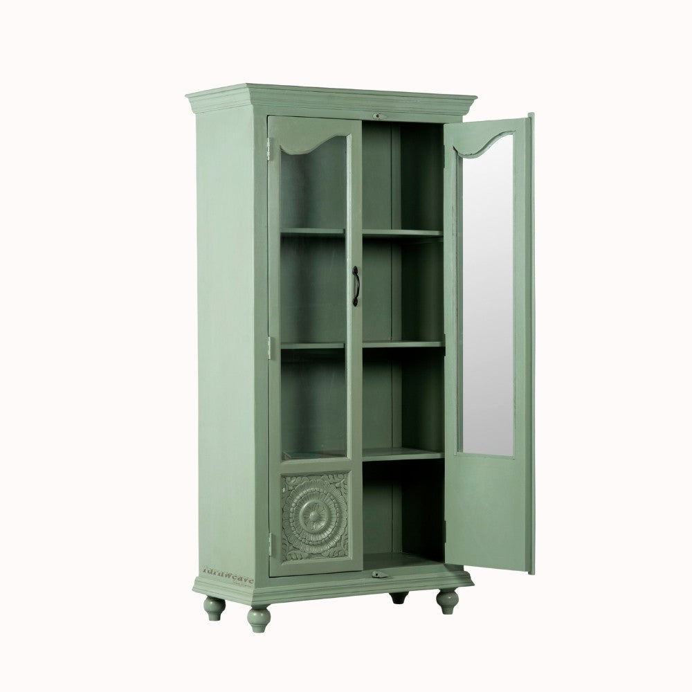 Remea Wooden Carved  Display Rack (Green Ela)