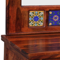 Raj Haveli Wooden Dressing Table Set (Teak)