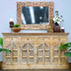 Lookea Large Size Solid Wood Dresser with Mirror (Natural Brown Distress)