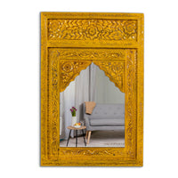 Biso Wooden Mirror Frame (Yellow Distress)