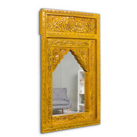 Biso Wooden Mirror Frame (Yellow Distress)