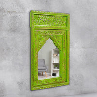 Biso Wooden Mirror Frame (Green Distress)