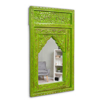 Biso Wooden Mirror Frame (Green Distress)