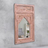 Biso Wooden Mirror Frame (Pink Distress)