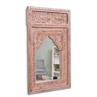 Biso Wooden Mirror Frame (Pink Distress)