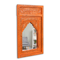 Biso Wooden Mirror Frame (Orange Distress)