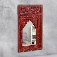 Biso Wooden Mirror Frame (Red Distress)