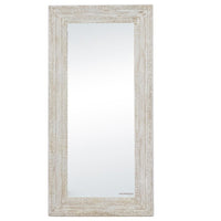 Hukma Wooden Carved Designer Mirror Frame (White Antique)