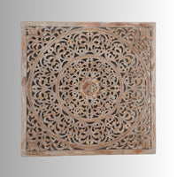 Kare Wooden Carved Rustic Wall Frame (Brown Distress)