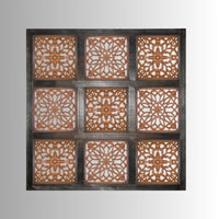 Otium Wooden Carved Wall Frame Panel (Black Distress)