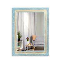 Wetia Wooden Carved Mirror Frame (Light Blue)