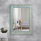 Wetia Wooden Carved Mirror Frame (Light Blue Antique)