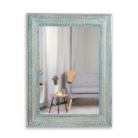 Wetia Wooden Carved Mirror Frame (Light Blue Antique)