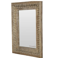 Uuvo Wooden Carved Wall Mirror Frame (Brown Distress)