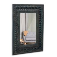 Bia Wooden Carved Mirror Frame (Antique Green)