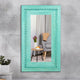 Bia Wooden Carved Mirror Frame (Turquoise)