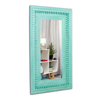 Bia Wooden Carved Mirror Frame (Turquoise)