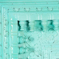 Bia Wooden Carved Mirror Frame (Turquoise)