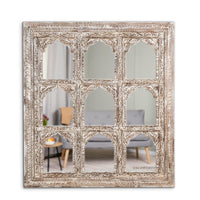 Korka Wooden Carved Mirror Frame (Brown Distress)