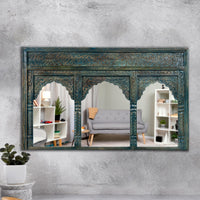 Kani Wooden Mirror Frame (Antique Green)