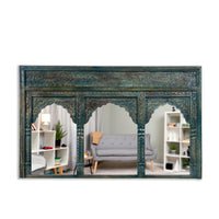 Kani Wooden Mirror Frame (Antique Green)