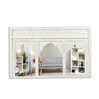 Kani Wooden Mirror Frame (White Distress)