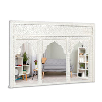 Kani Wooden Mirror Frame (White Distress)