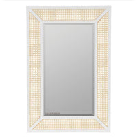 Fabea Rattan Cane Mirror Frame for Wall (White)