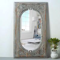 Ania Wooden Mirror Frame (Grey Distress)