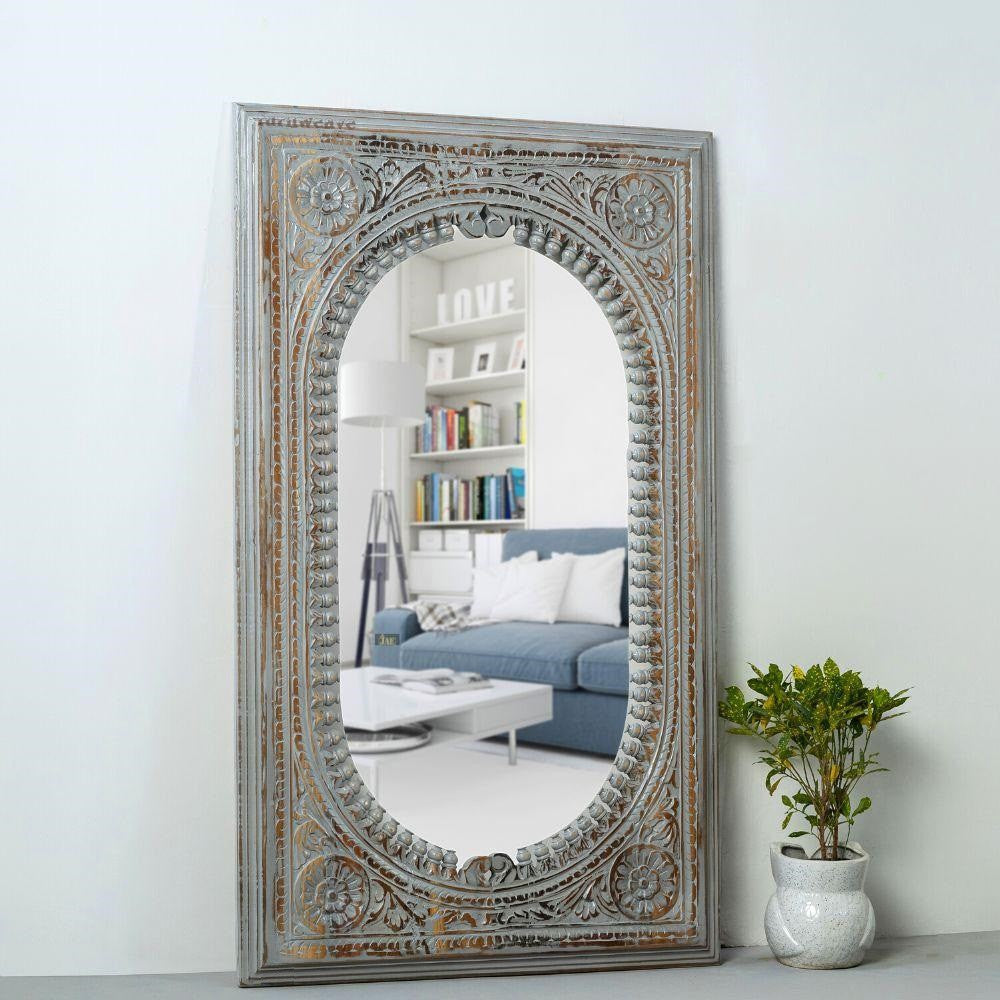 Ania Wooden Mirror Frame (Grey Distress)