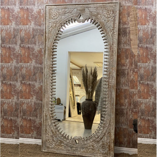 Ania Wooden Mirror Frame (Brown Distress)