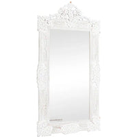 Kafe Wooden Carved Antique Mirror Frame (White Distress)