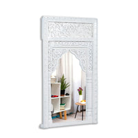 Kani Wooden Single Arch Mirror Frame (White Antique)