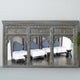 Jharo Wooden Carved Mirror Frame Jharokha (Grey Distress)