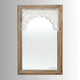 Kefta Wooden Carved Mirror Frame (Brown White Distress)