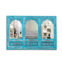 Prana Wooden Carved Mirror Frame Jharokha