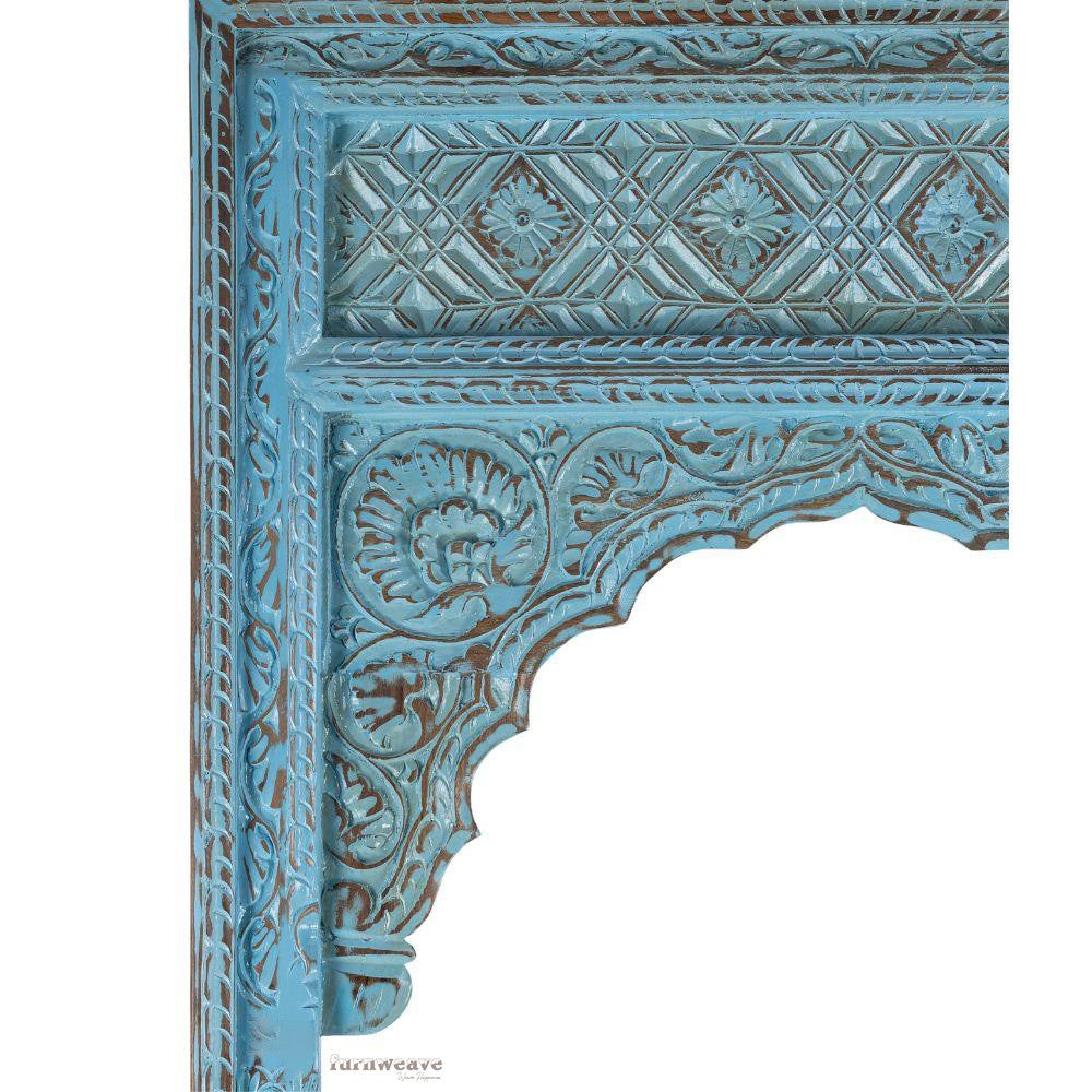 Laye Wooden Carved Antique Large Mirror Frame (Blue Distress)