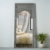 Laye Wooden Carved Antique Large Mirror Frame (Grey Distress)