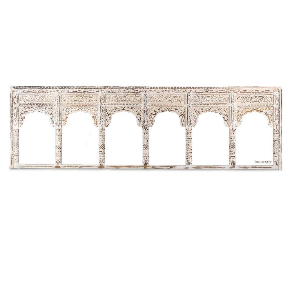 Jace Wooden Carved Antique Large Mirror Frame (White Distress)