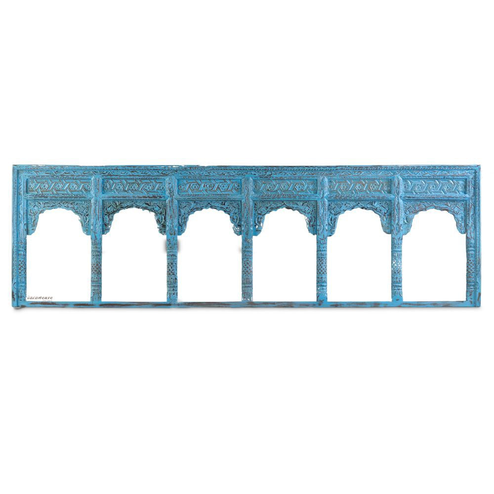 Jace Wooden Carved Antique Large Mirror Frame (Blue Distress)