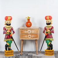 Suryanagri Wooden Chowkidar Set of Two (Handpainted)