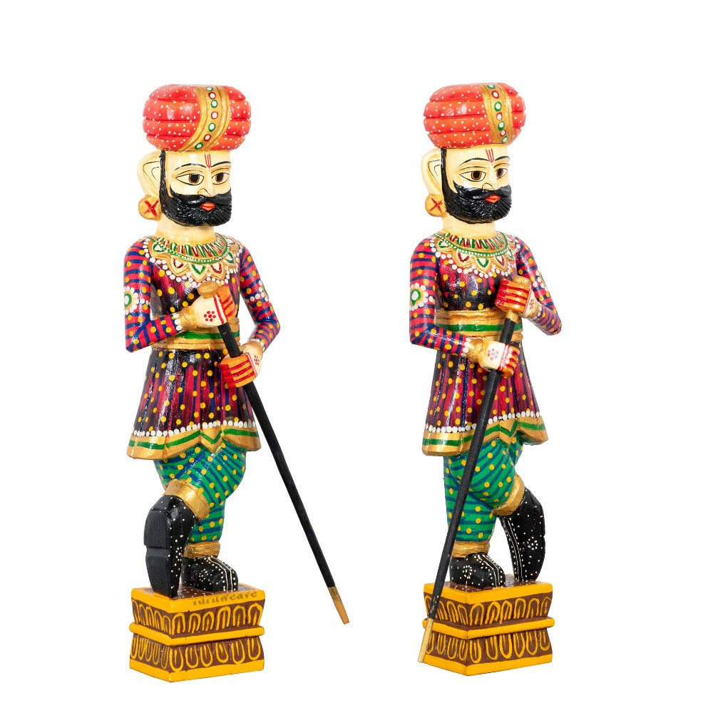 Suryanagri Wooden Chowkidar Set of Two (Handpainted)