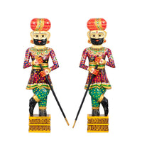 Suryanagri Wooden Chowkidar Set of Two (Handpainted)