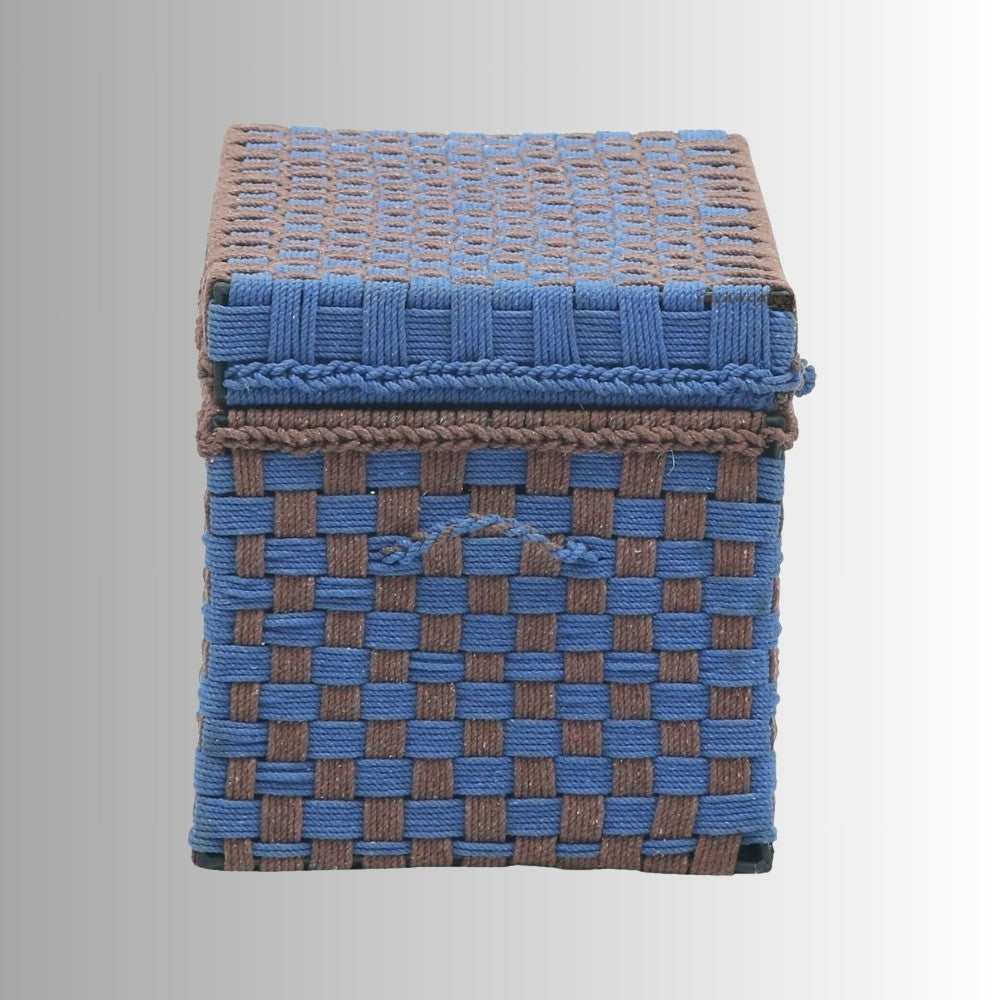 Handwoven Trunk for Storage (Purple and Brown)