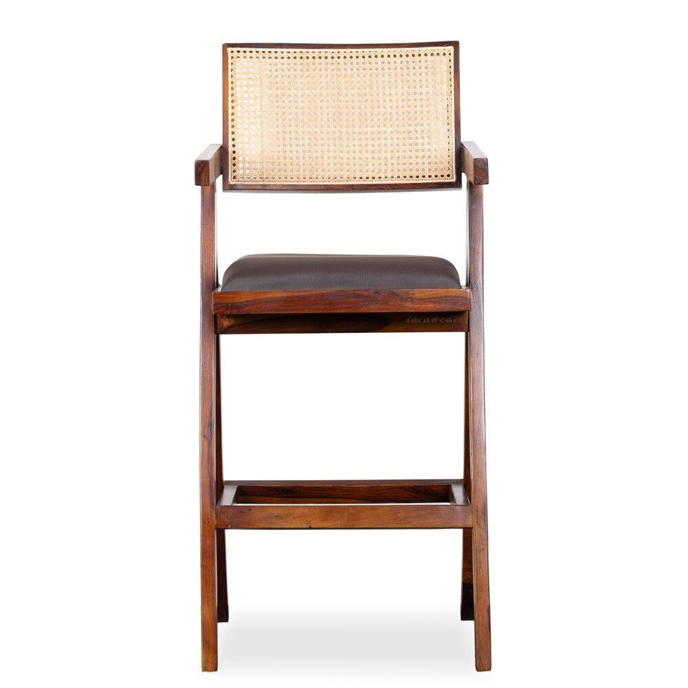 Chandigarh Wooden Rattan Bar Chair (Teak)