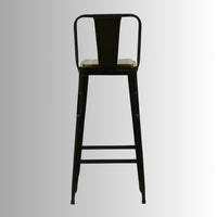 Cevia Metal Powder Coated Bar Chair (Black)