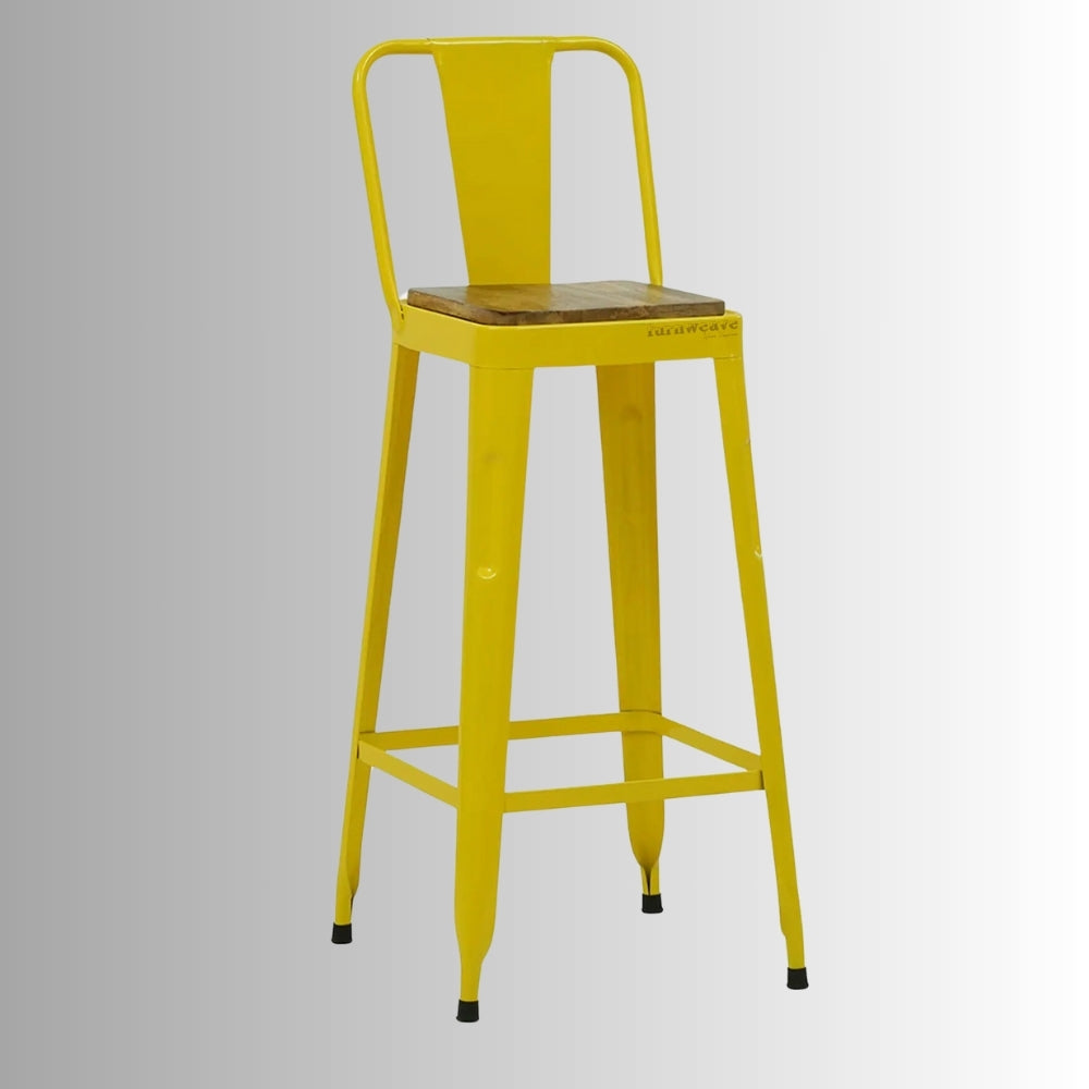 Cevia Metal Powder Coated Bar Chair (Yellow)