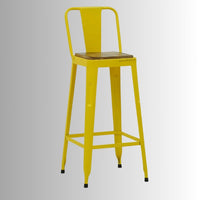 Cevia Metal Powder Coated Bar Chair (Yellow)