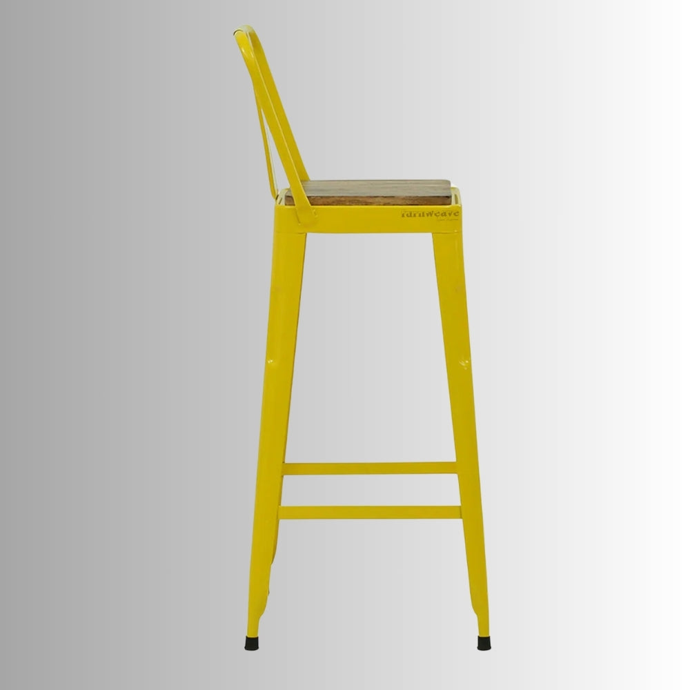 Cevia Metal Powder Coated Bar Chair (Yellow)